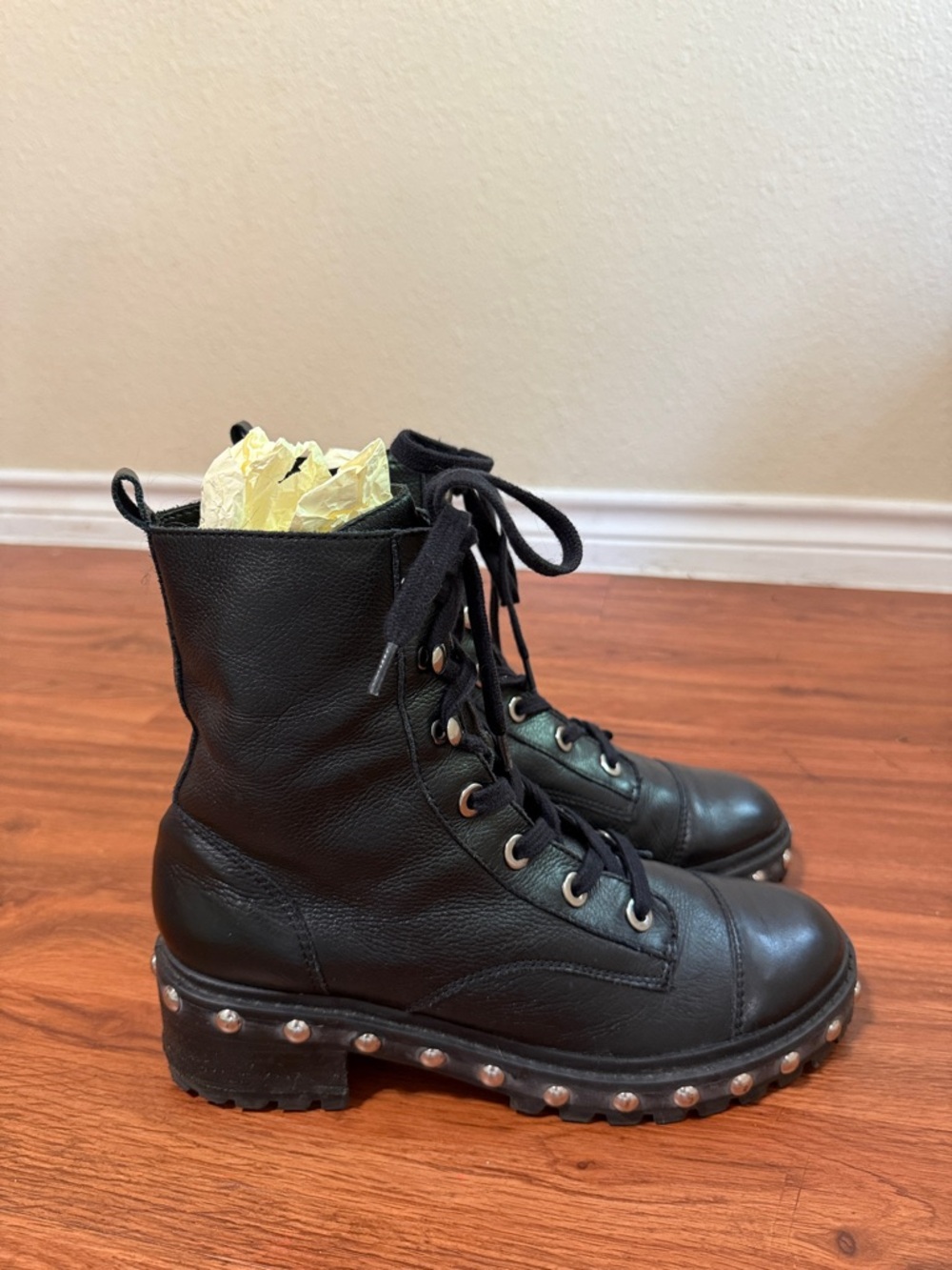 Schutz Andrea Black Combat Boots - Picture 4 of 11